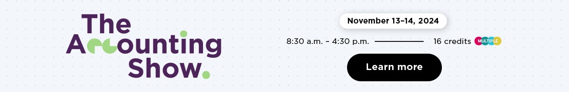 The Accounting Show, November 13-14, 2024. Click to learn more.