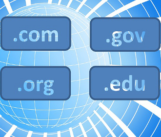 Graphic with .com, .gov, .org, and .edu text on it.