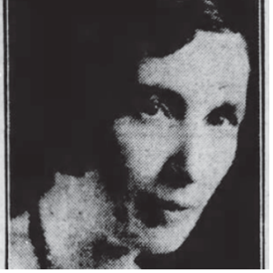 Photograph of woman from old newspaper clipping.