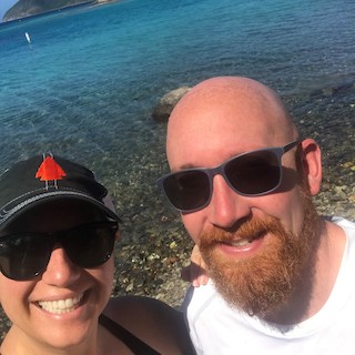 Two people smiling for the camera